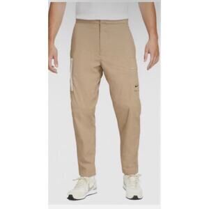 Nike Cargo Pants Unlined Sportswear Spellout Woven Khaki Casual Tech Men Size 38